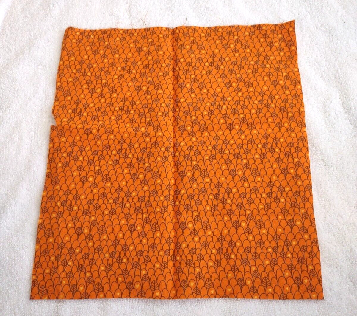 Orange Leaf Sewing Fabric Remnant Fall Autumn 10 1/2″ x 11 3/4″