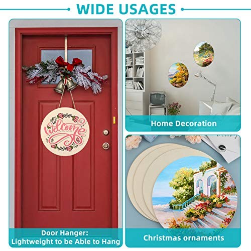 Jetec 18 Inch Round Wood Circles Unfinished Wood Circles for Crafts, Door Han…