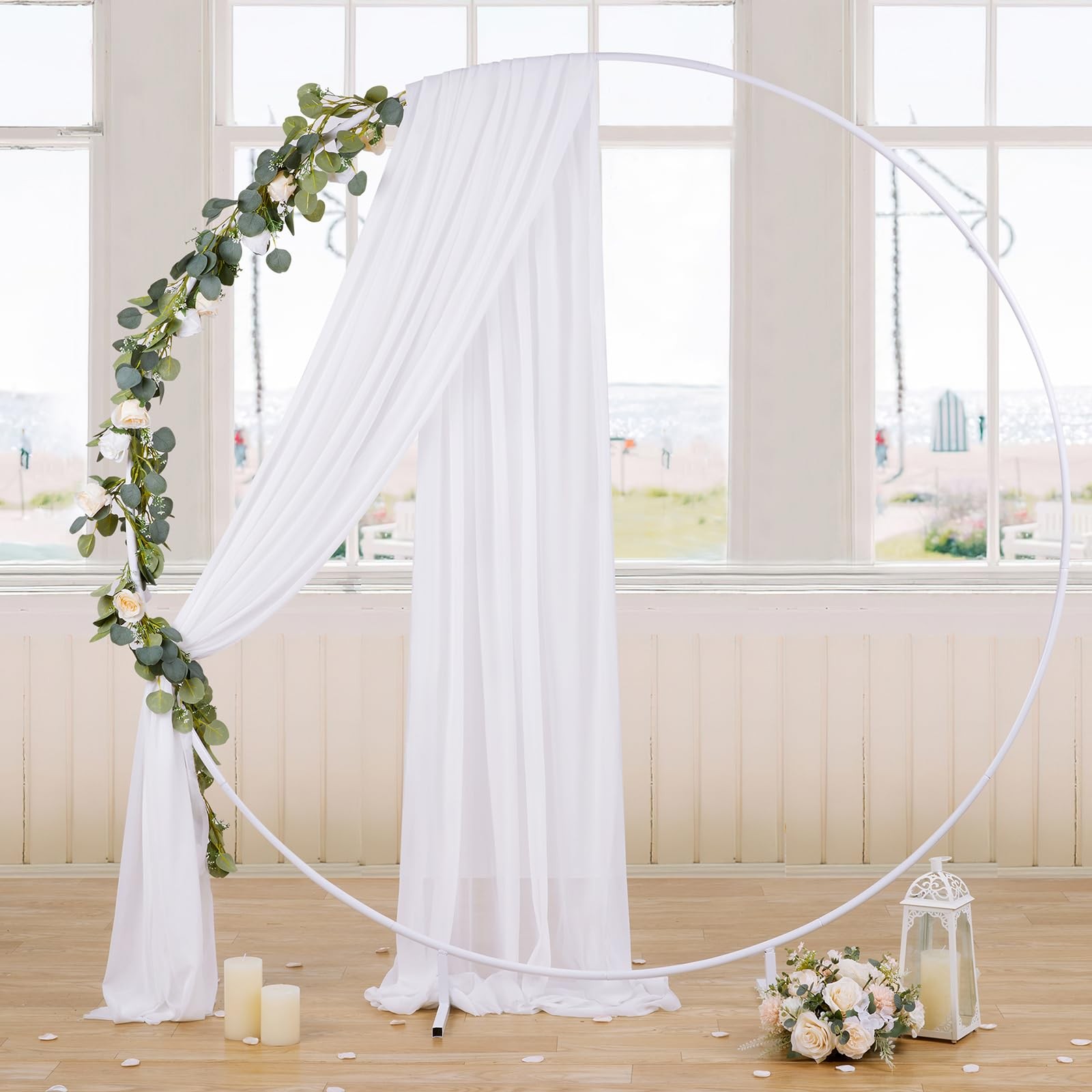 5 Yards White Chiffon Sheer Fabric 58 Inch Wedding Draping Skirt Backdrop