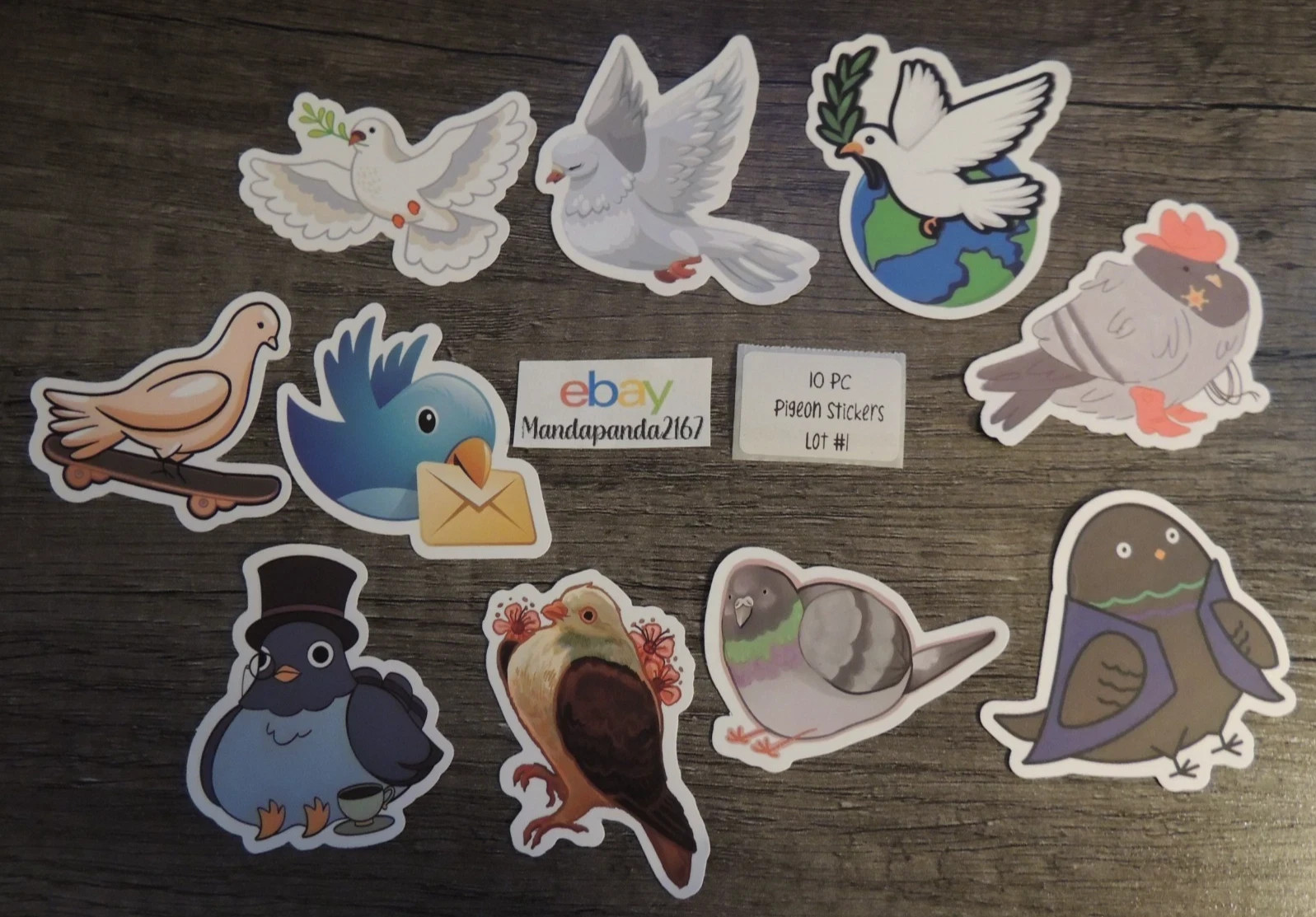 Pigeon – Bird – Stickers – 10 Pieces – Choose between 6 styles! See Description