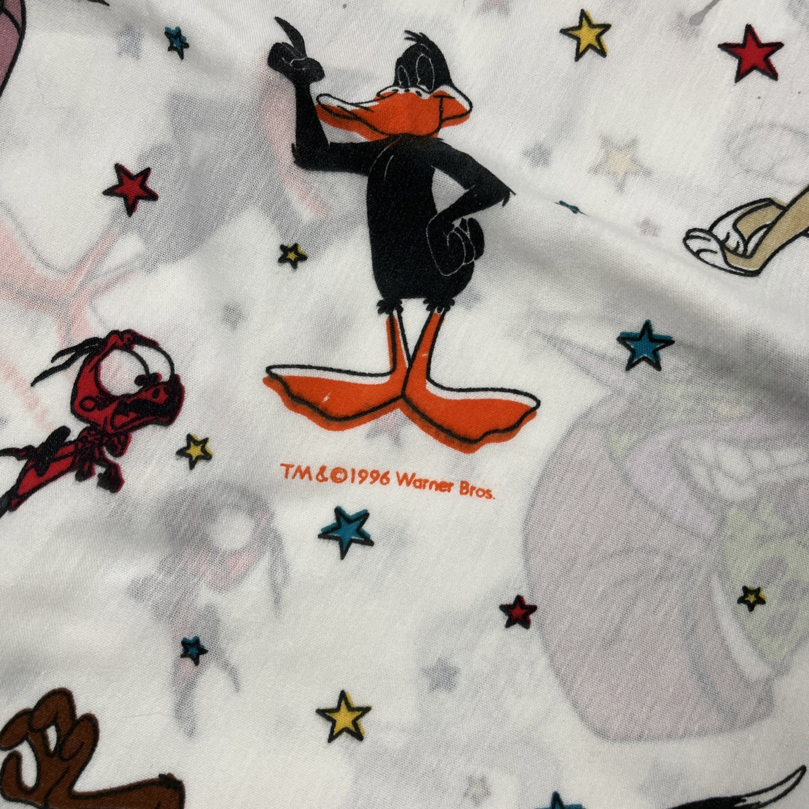 Vintage Lot Of 1996 Space Jam Fabric Sheets Looney Tunes Michael Jordan Crafting
