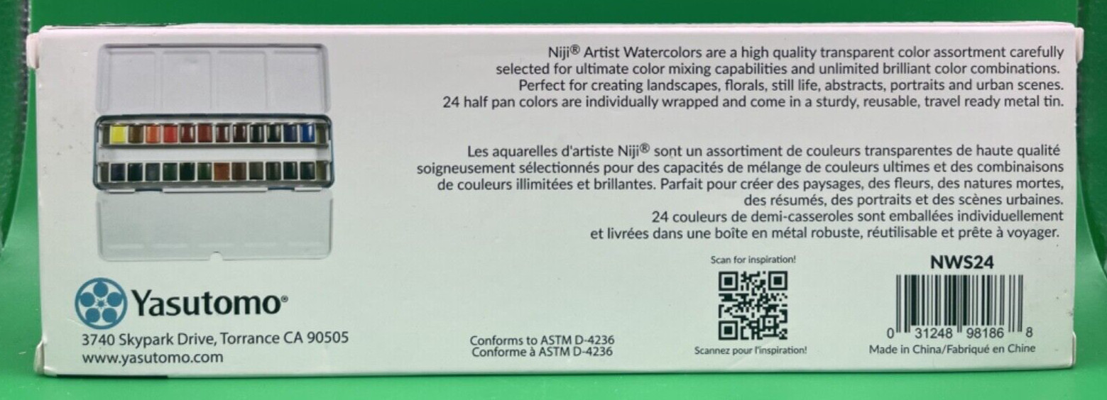 Niji Premier Artist Watercolors Studio Set, 24ct Brand New Sealed Free Shipping