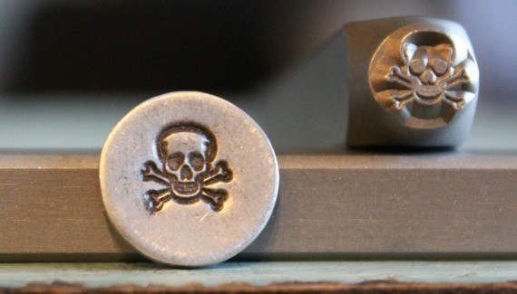 SUPPLY GUY 6mm Skull and Crossbones Metal Punch Design Stamp SGCH-35
