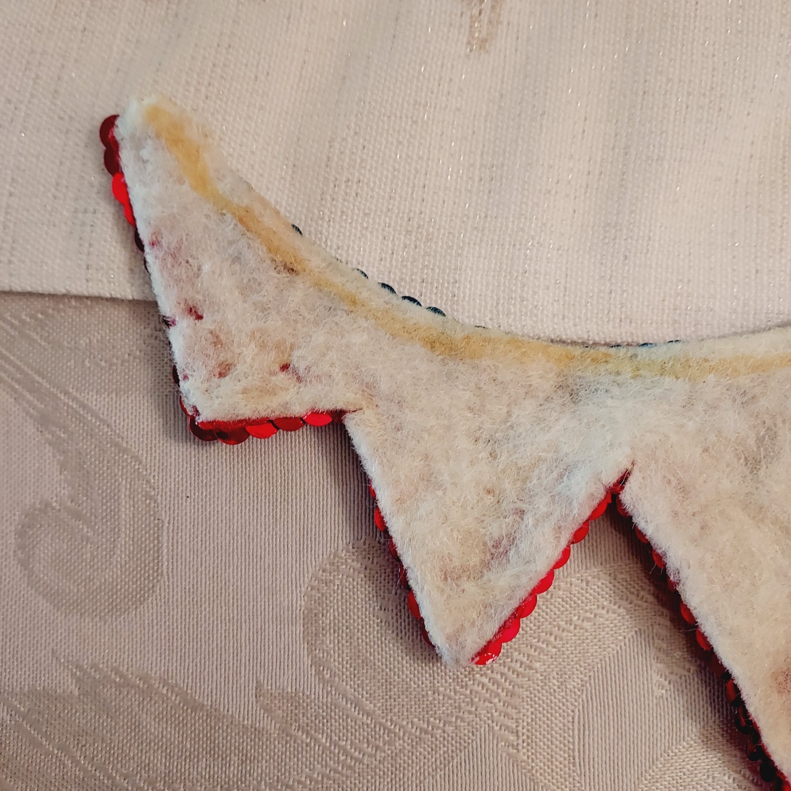 Vtg Patriotic Collar Shape Red White Blue Sequined Applique Sew Glue On – Patch