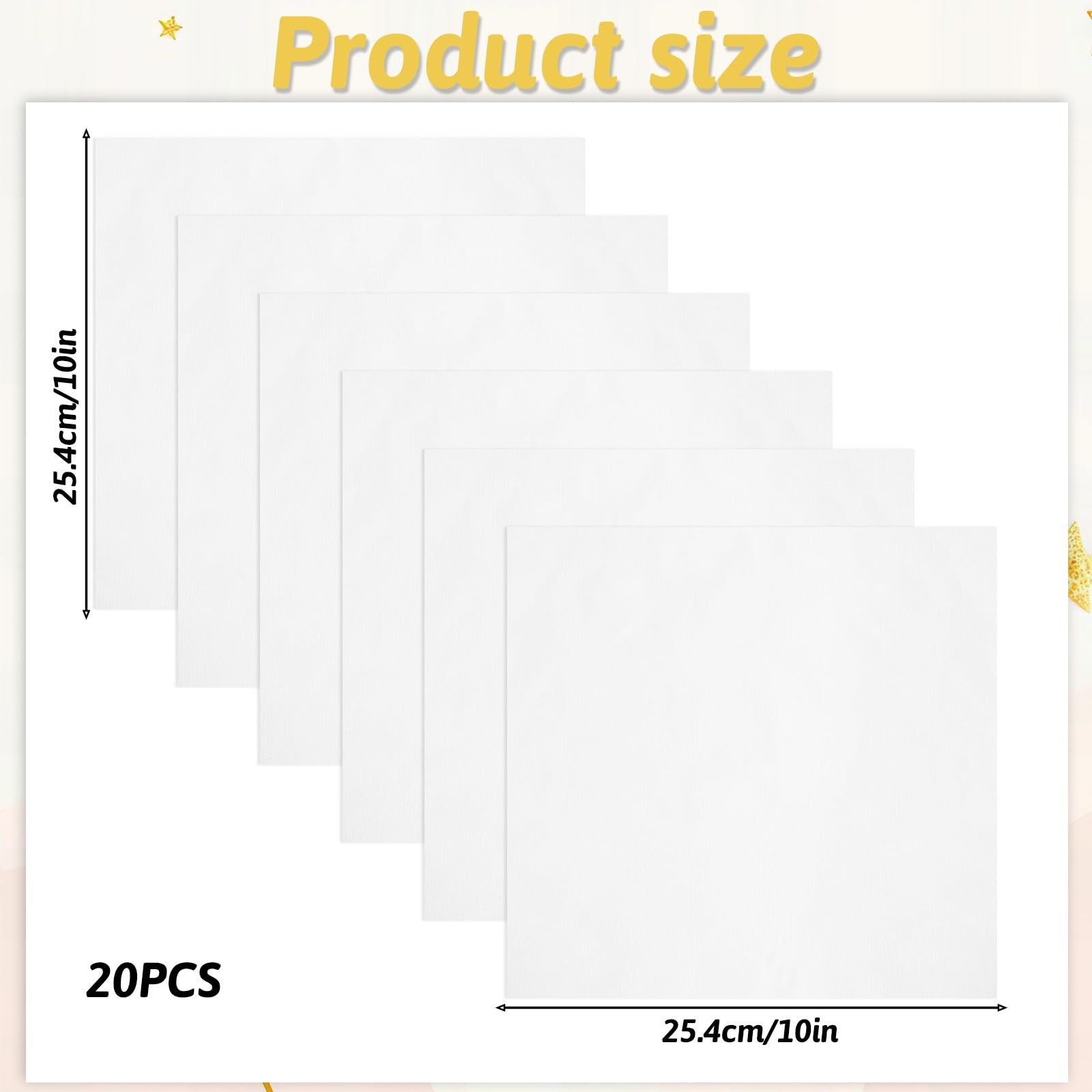 20 Pack 10×10 Inch White Cotton Fabric Squares Precut Quilting Fabric