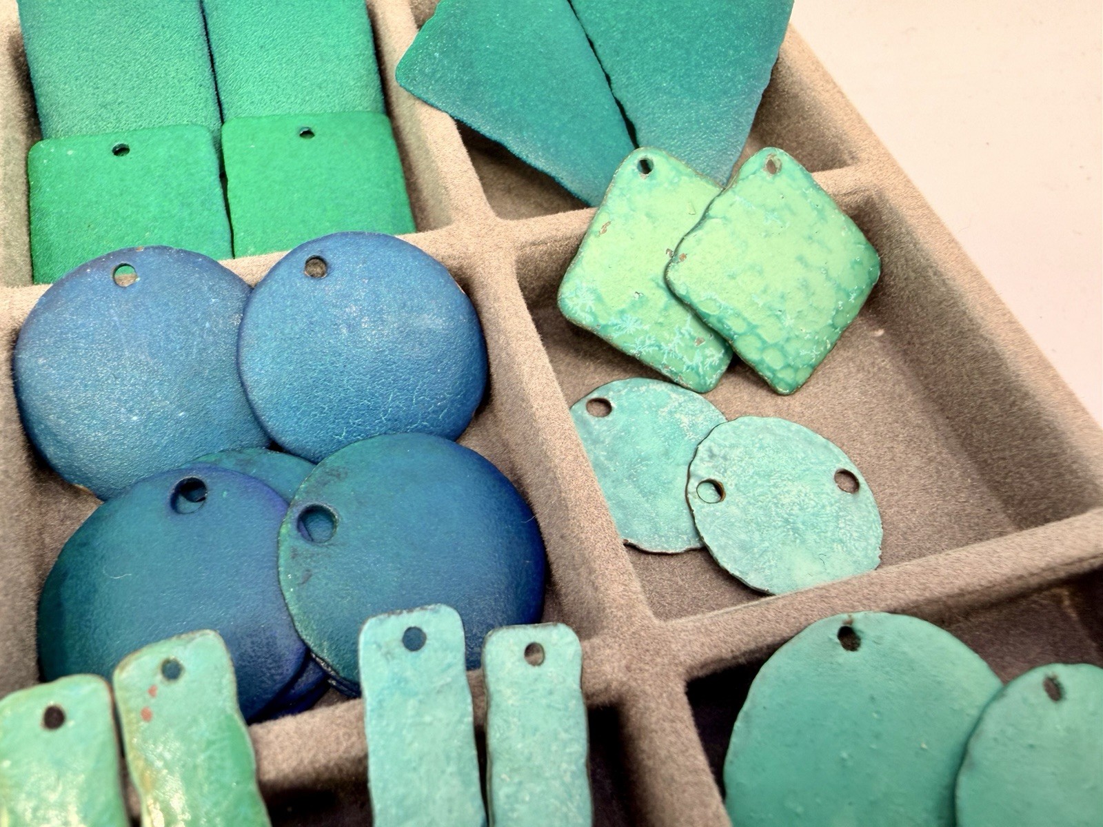 125+ Pcs Vintage Artisan Metal Enamel Pendants Charms Craft Findings Purple Blue