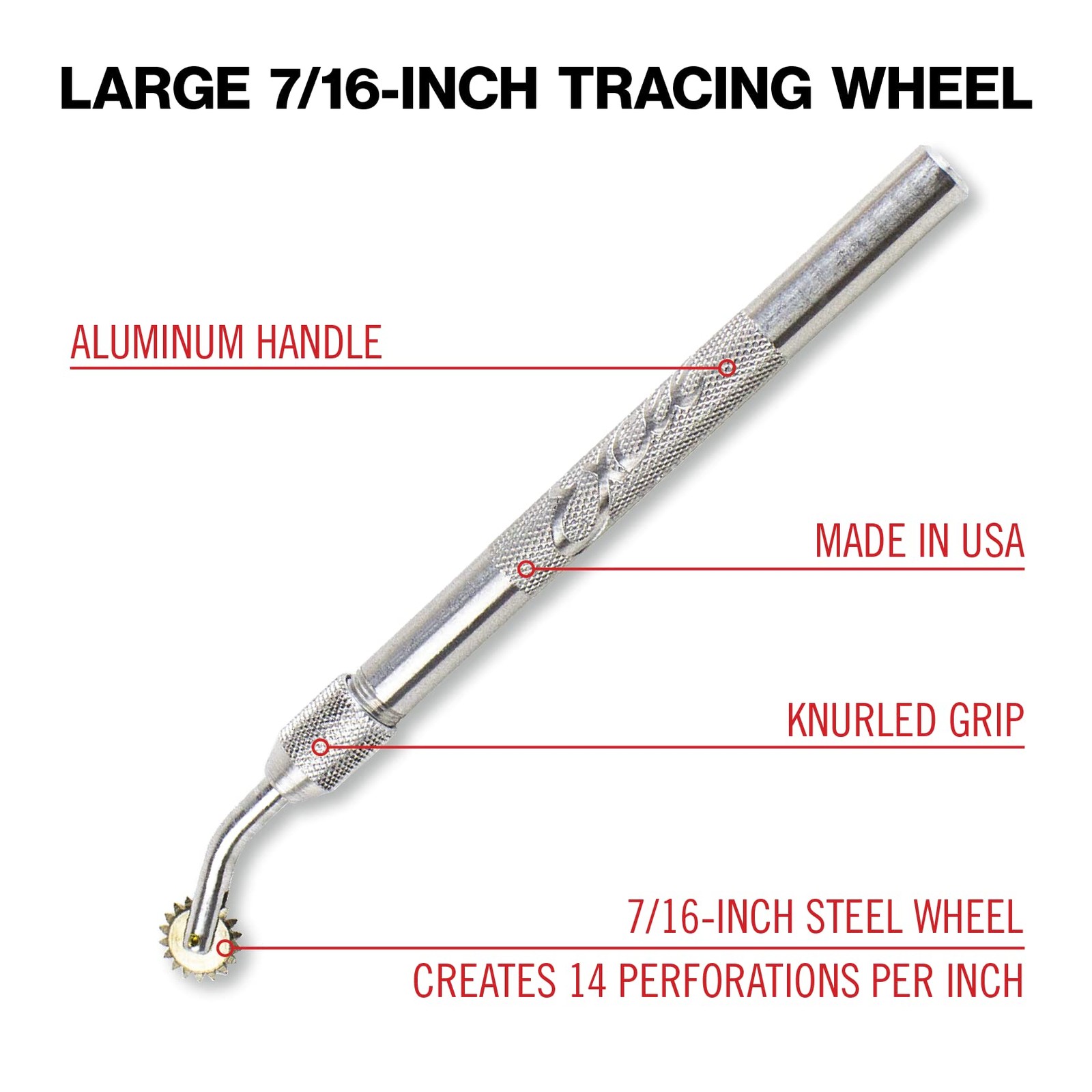 Pounce Wheel Set – Stainless Steel – 3 Assorted Sizes – Fabric Tracing, Cut