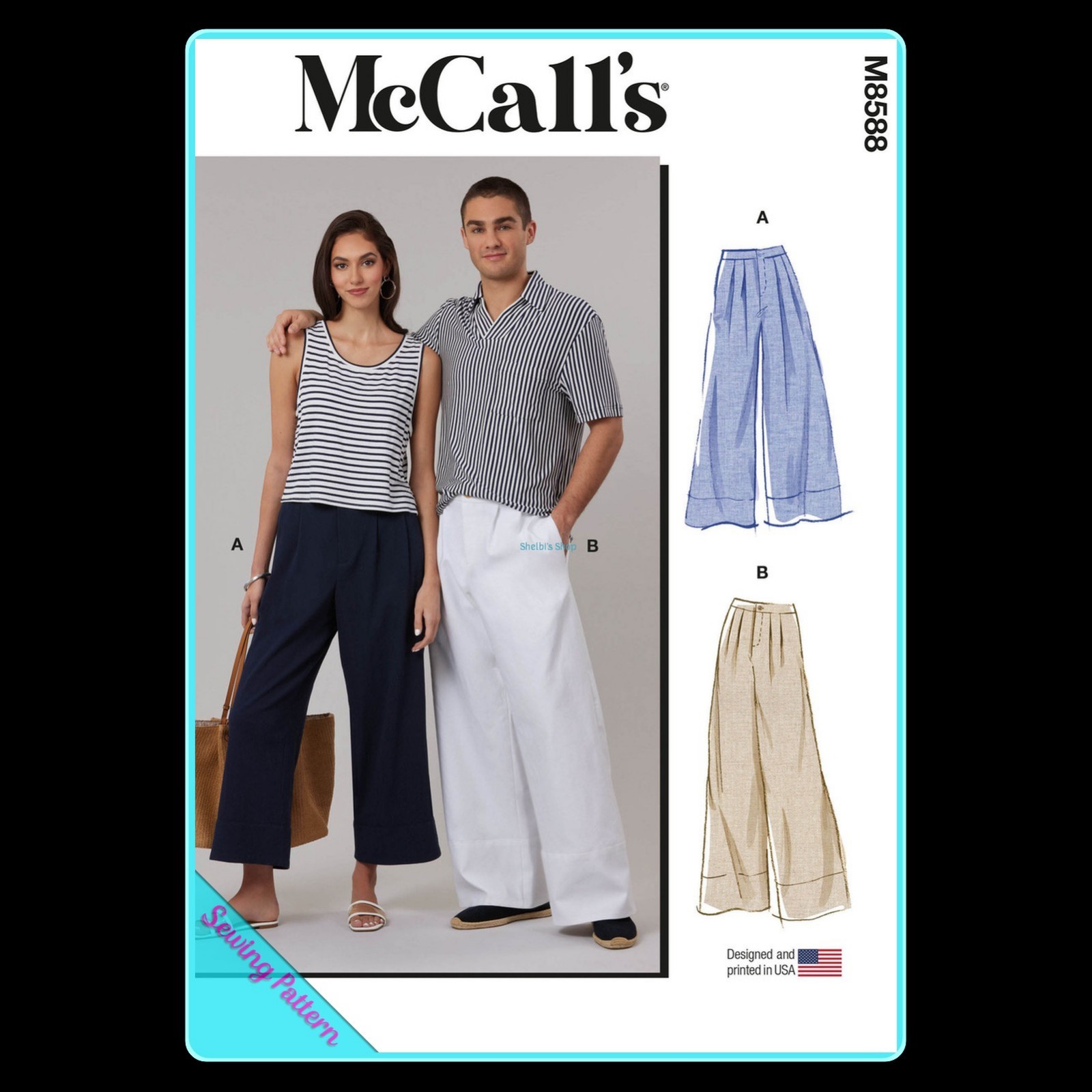 McCalls 8588 Uncut-FF ©2025 Unisex Adult Pattern sz:xs-xxl 30-52 Pants