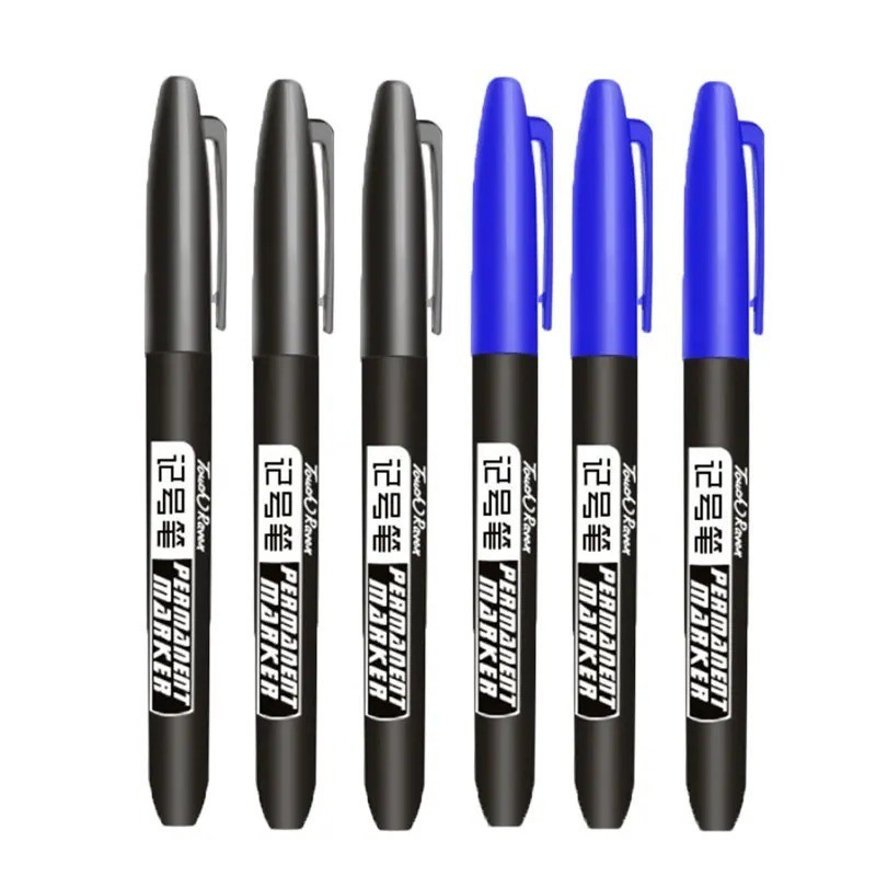 6pcs Permanent Marker Pen Set Waterproof Ink Sketch Drawing Markers – NEW