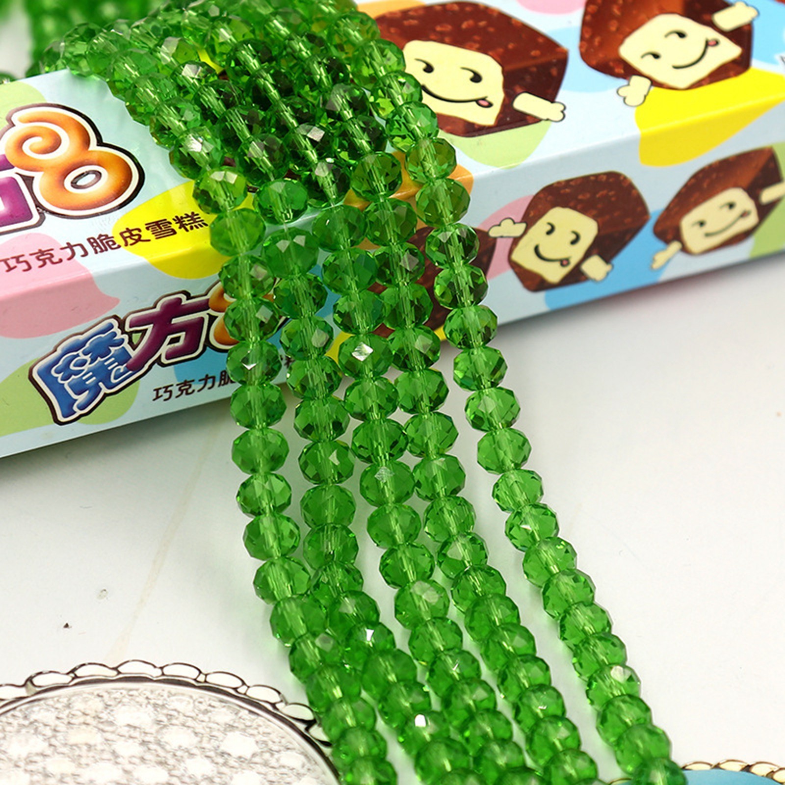64pcs 8X10mm Faceted Rondelle Crystal Glass Loose Spacer Beads Jewelry Making