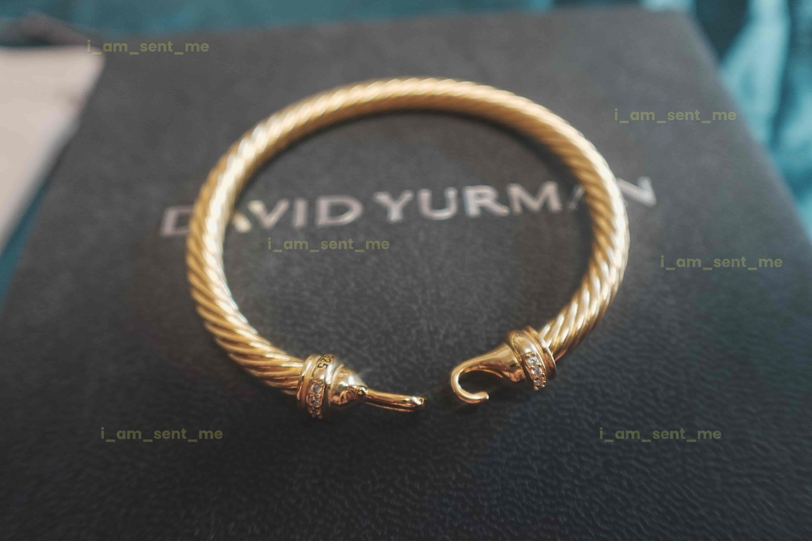 New.DAVlDYurman&18K&Gold&twisted cable Diamond.bracelet