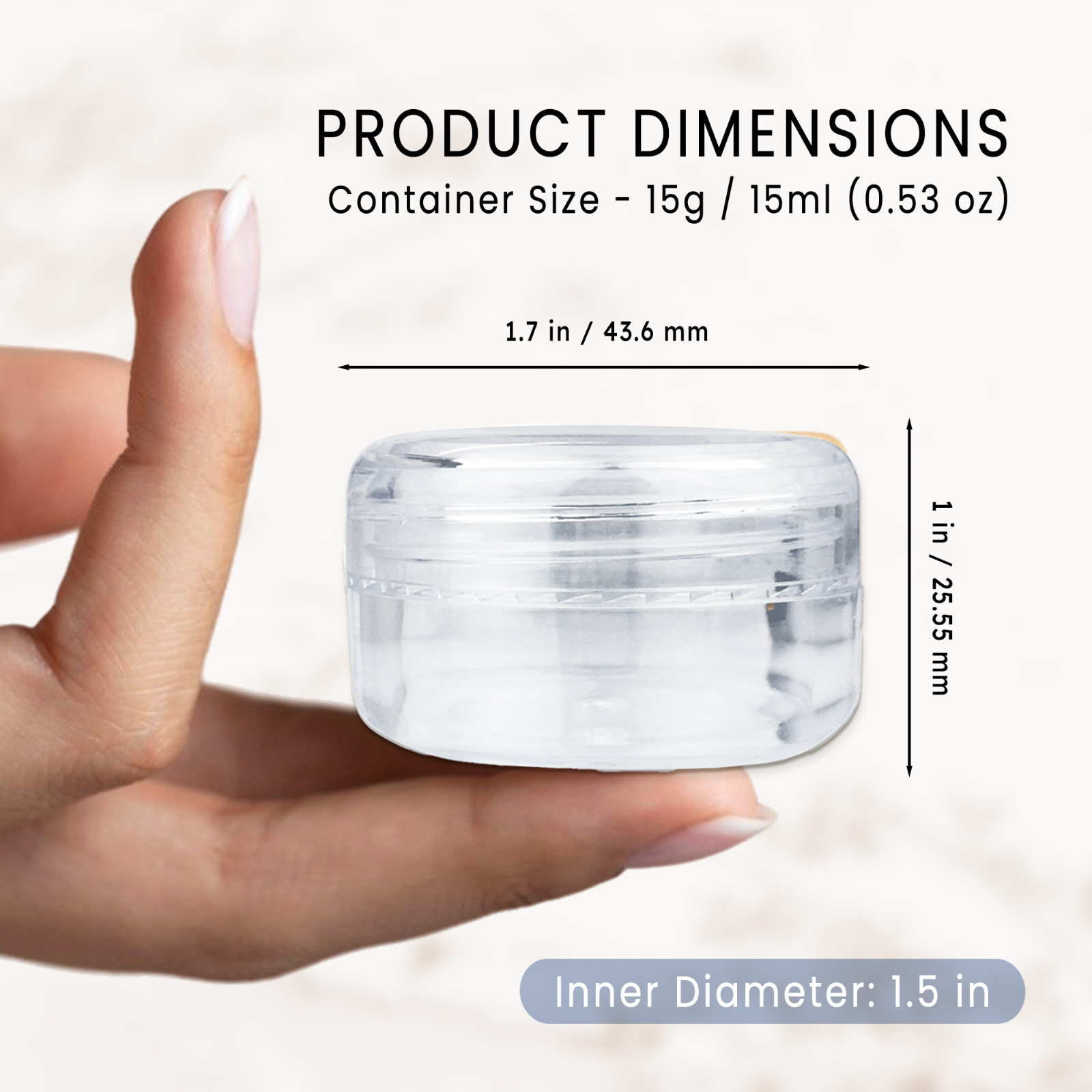 12 Pieces 15 Gram/1/2oz High Quality Lip Balm Lotion Cream Sample Jar Containers