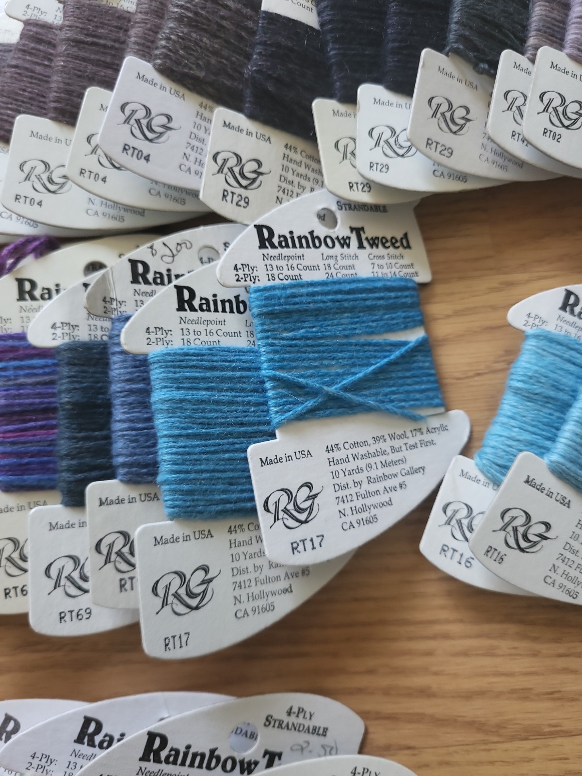 BIG Lot of 86 Rainbow Gallery Rainbow Tweed Wool Blend Floss/Yarn Needlepoint