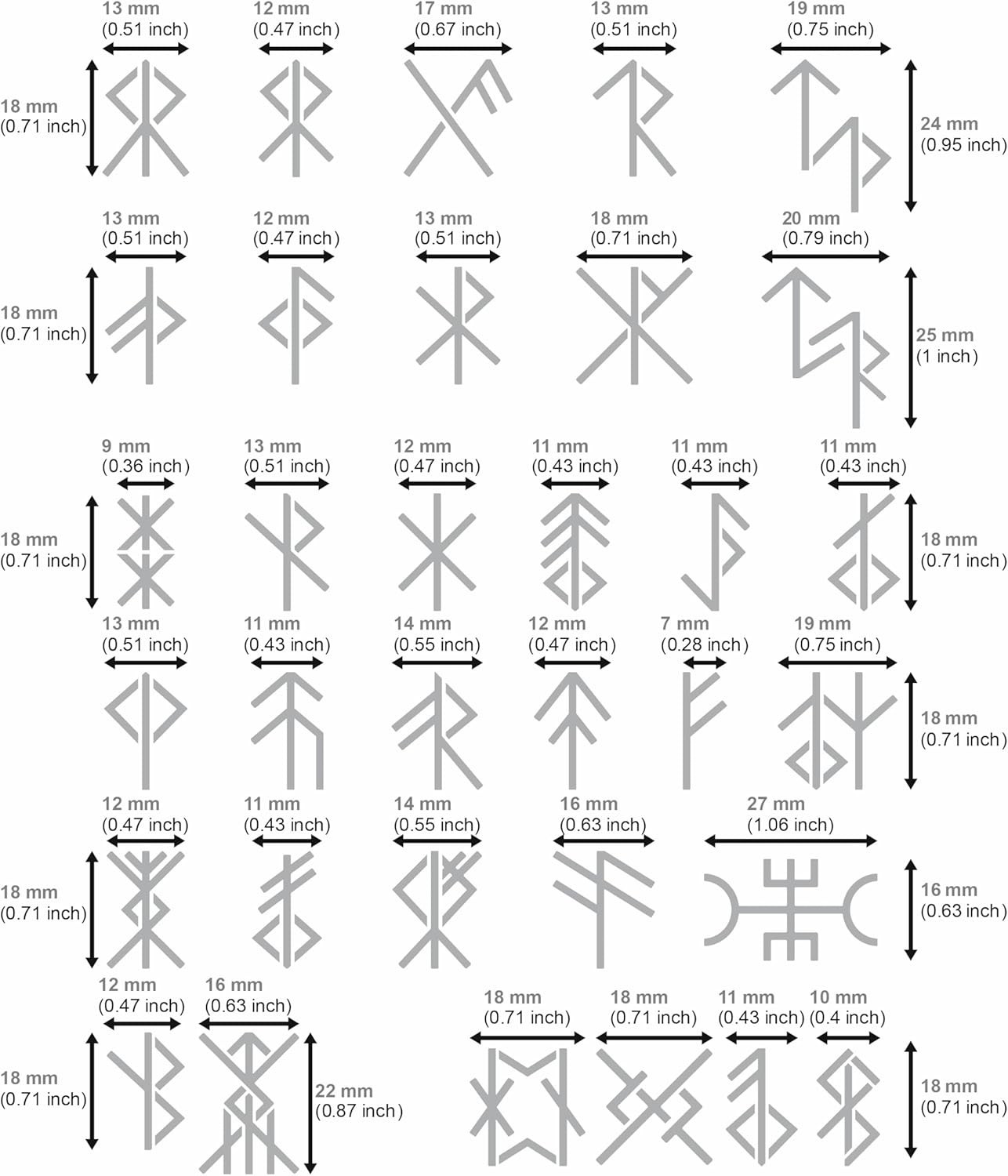 No.412 Metal Stencil, Viking Bind Runes Generator, Bindrune, Ancient Alphabet, S
