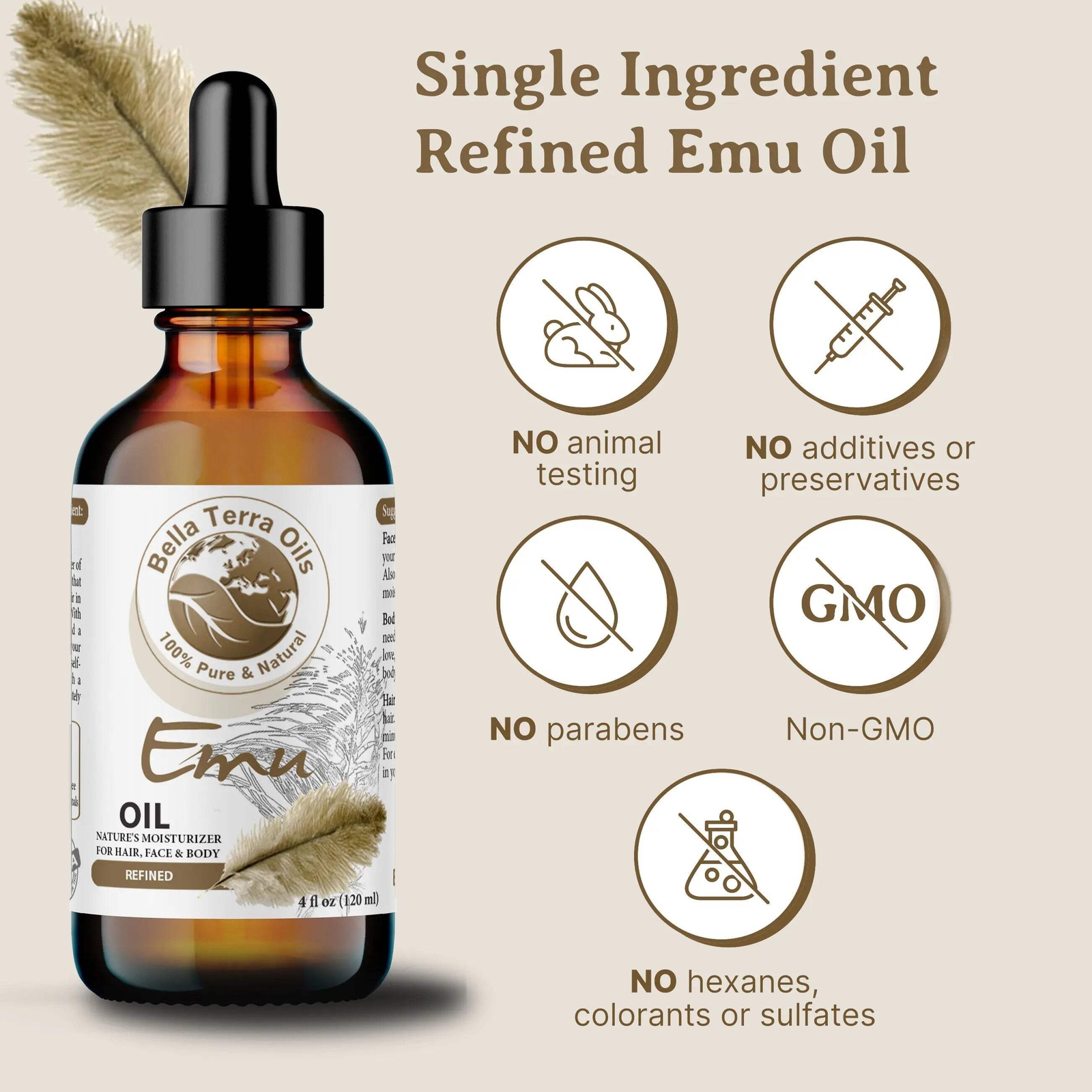 Emu Oil: Natural, Pure, Deeply Penetrating for Skin and Hair Care