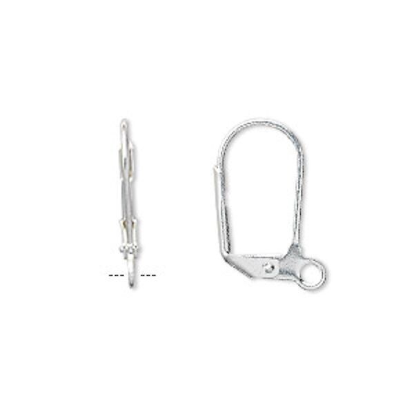 10 OR 100 Silver Plated Brass 19mm Leverback Earwires with Loop Earrings