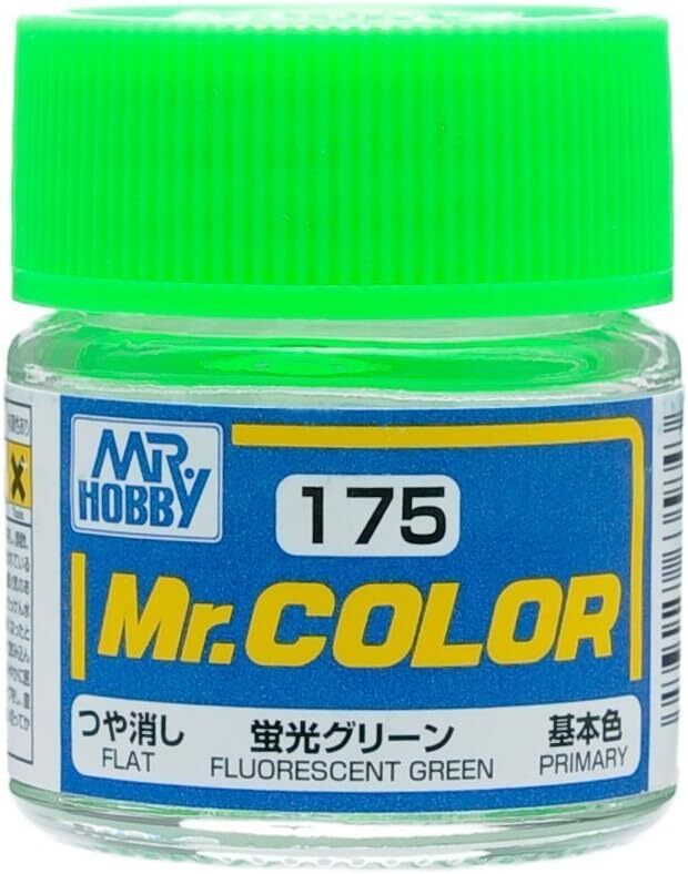 Mr. Hobby C175 Mr. Color Flat Fluorescent Green Lacquer Paint 10ml – US