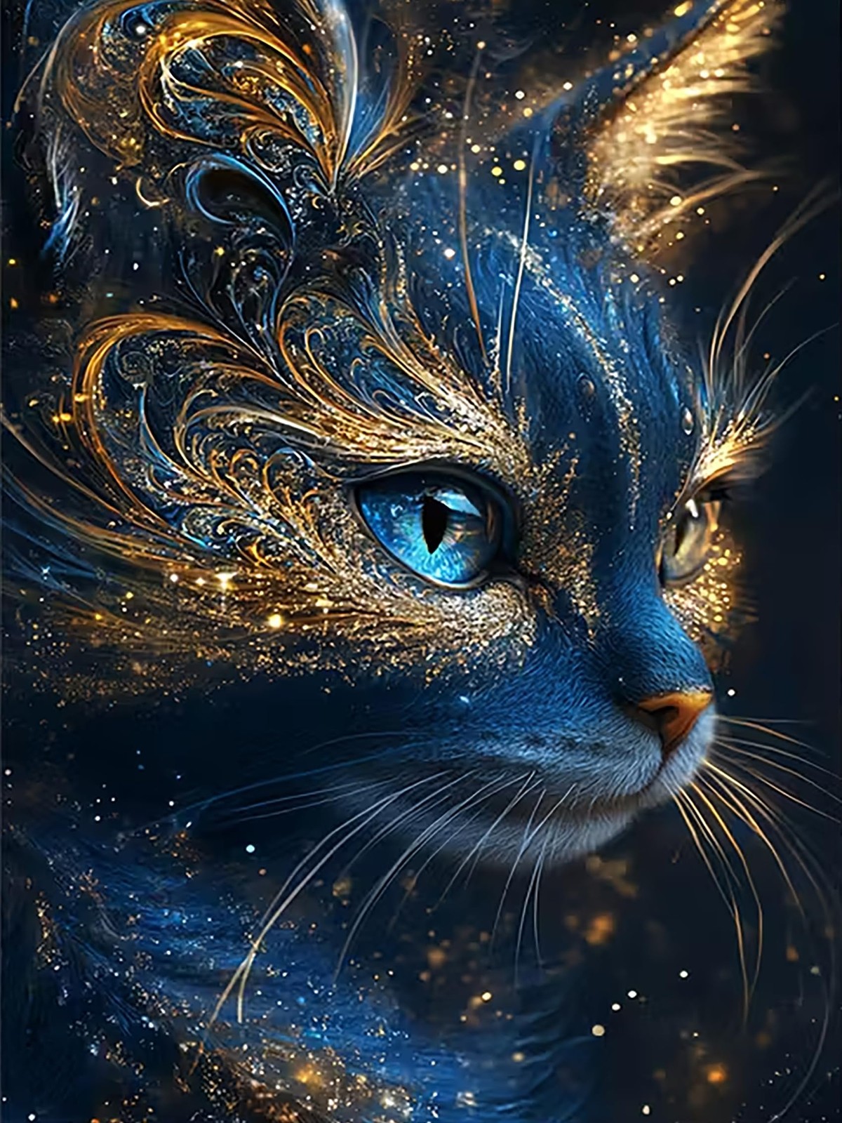 5D Black Cat Diamond Painting Kits for Adults Beginner,DIY Cat Diamond Art Ki…