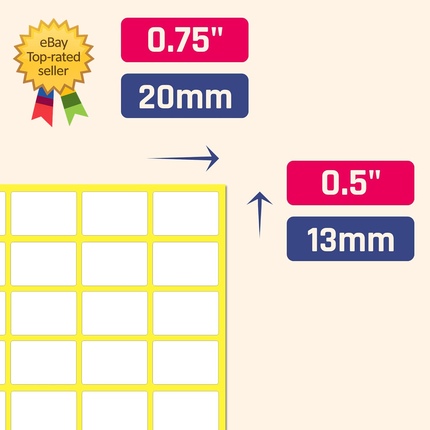 900 Pack 0.75 X 0.5 Price Stickers, Small White Labels Stickers