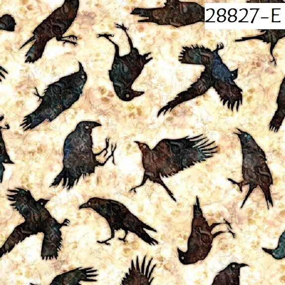 Wicked Halloween cotton Quilt fabric QT 28829-O Tossed Moons on Orange