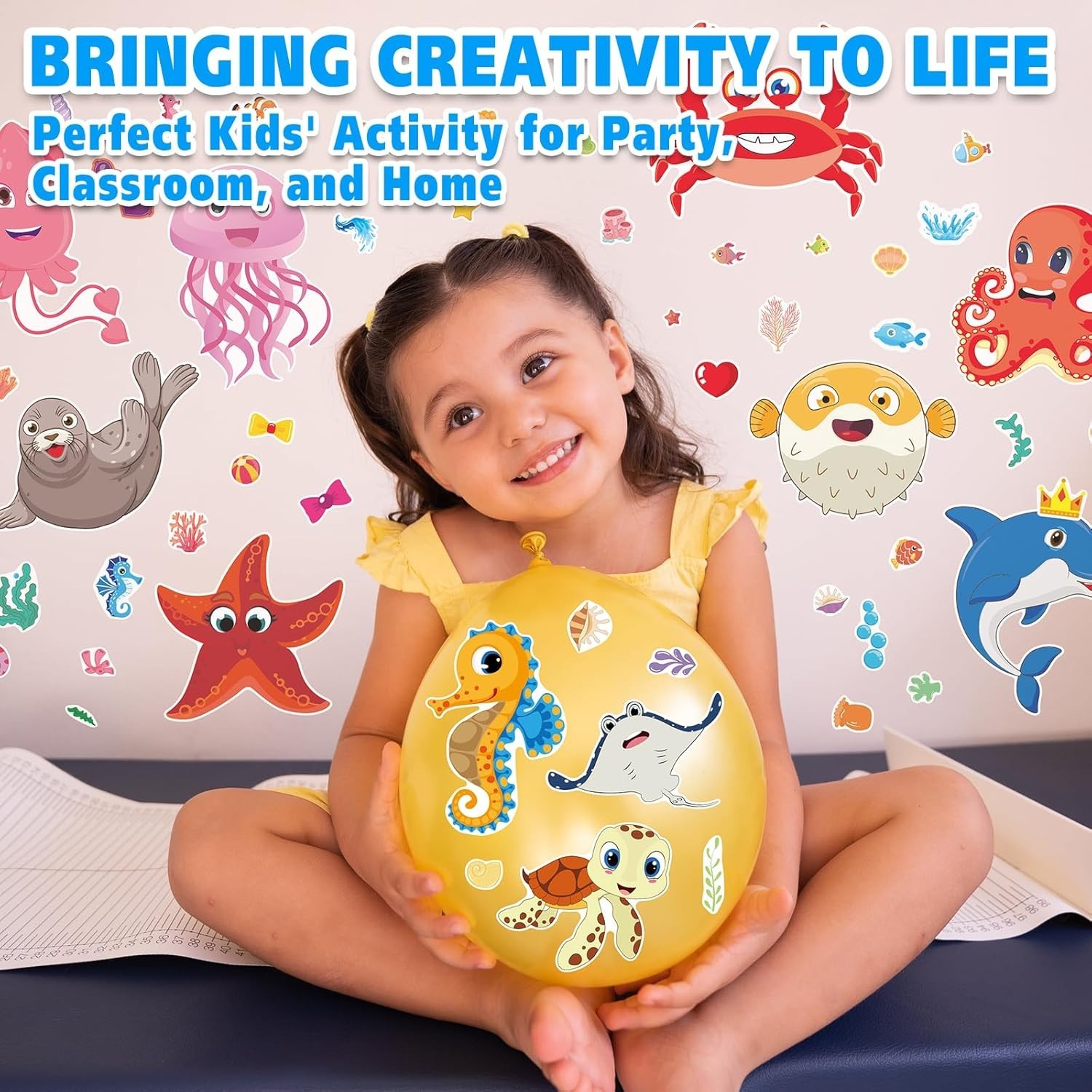 Vibrant 42 Pcs Ocean Animals Stickers – Mix & Match for Endless Creativity!