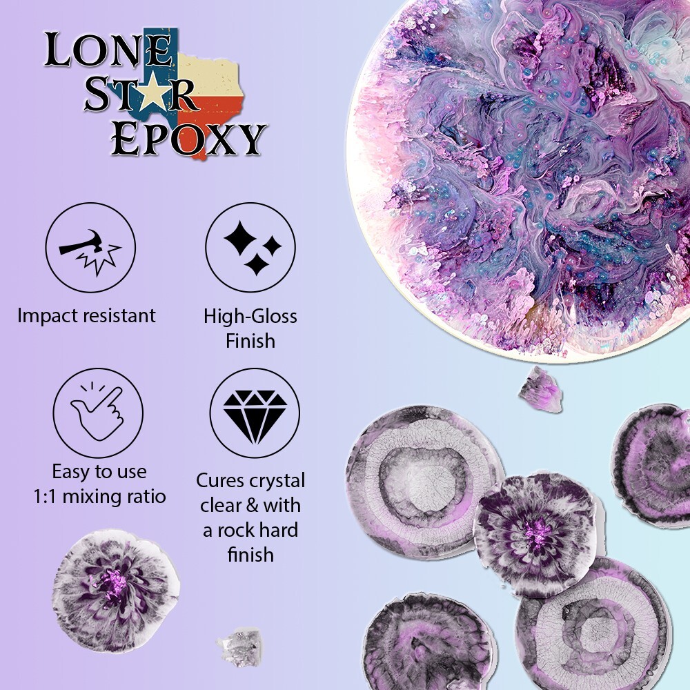 Lonestar epoxy resin, 2 part, 1 gallon kit, clear resin, crafts, art, coating,