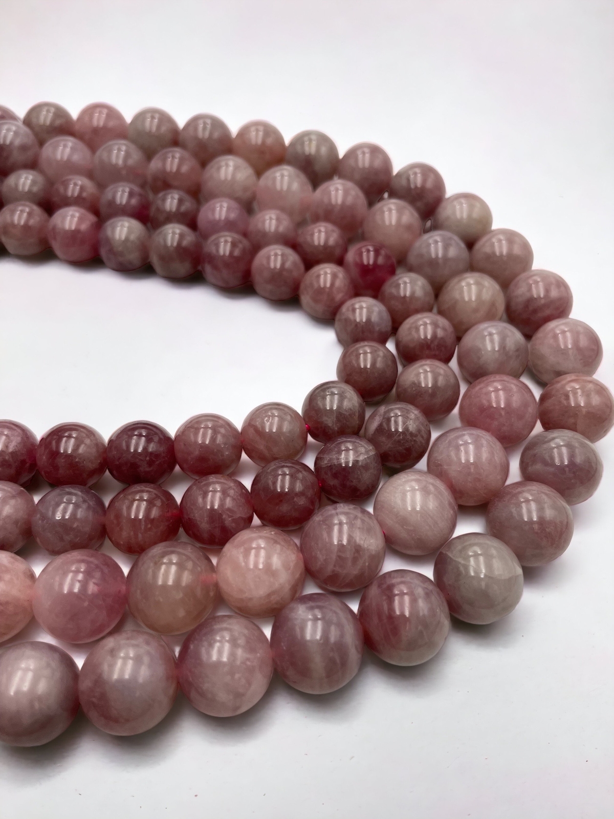 Dark Pink Madagascar Rose Quartz Smooth Round Size 12mm 13mm 15.5” Strand