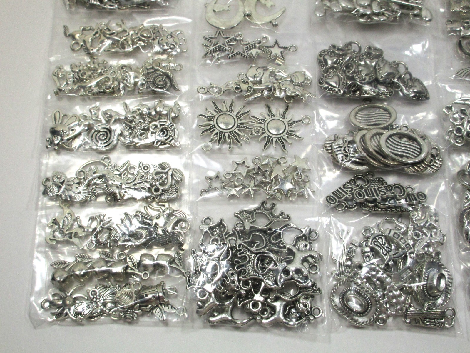 Bulk Lot – Jewelry Making Supplies – 1-1/2 lbs. Charms – Silver Tone – unused