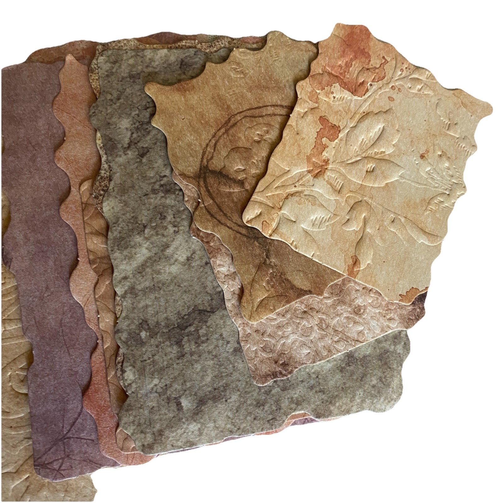 Textured Paper Sampler ✿ 10pc Ephemera Test Kit – Scrapbook & Junk Journal Pack