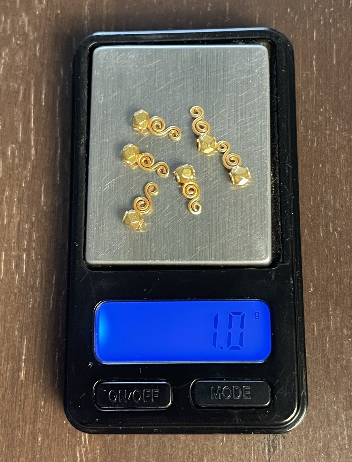 18K Solid Yellow Gold Beads Lot! 1.0 Gram! Not Scrap
