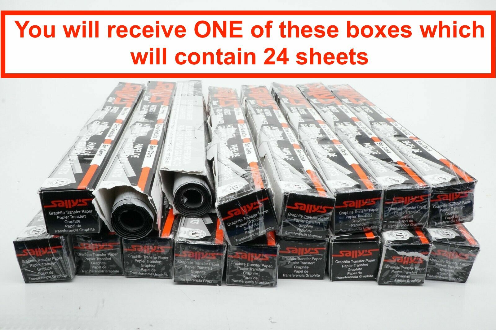 24 Sheets Genuine Saral Sallys Artist Graphite Paper 18in x 24in (457 x 609mm)