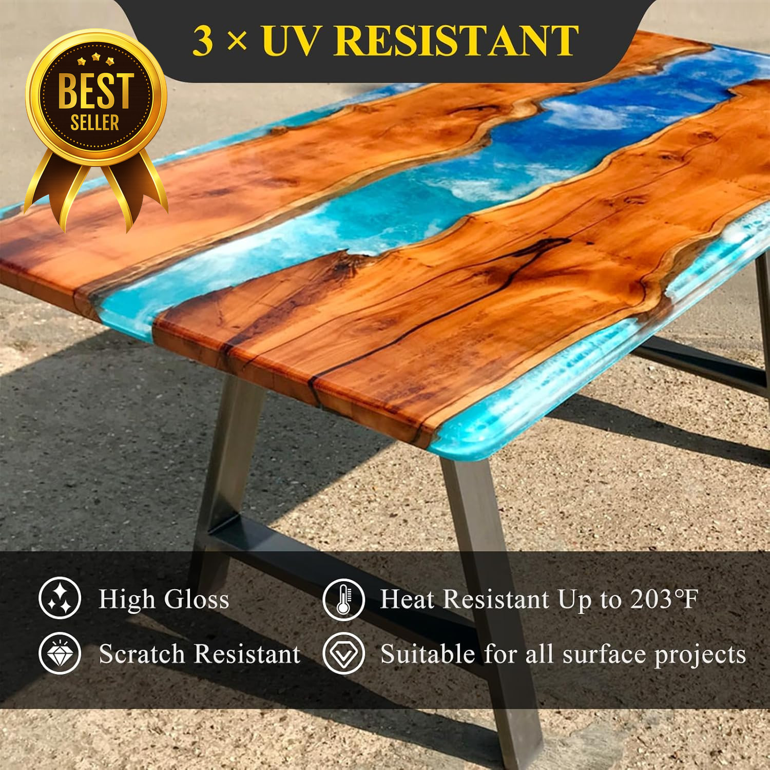 68oz UV Resistant Epoxy Resin Kit Crystal Clear High Gloss Casting Resin