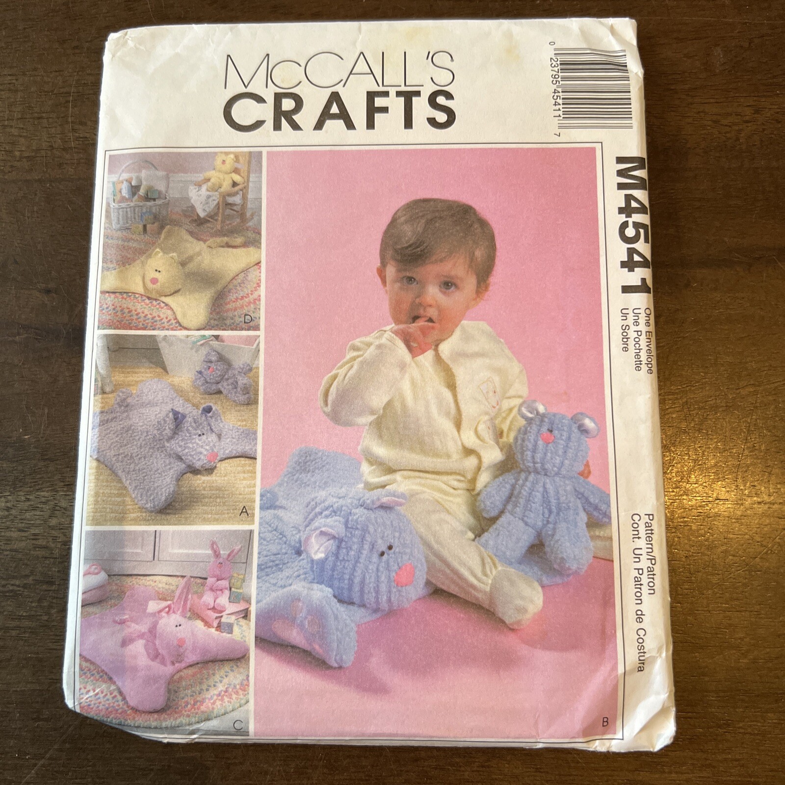 4541 McCalls Pattern Sewing Cozy Friends Cuddle Mats Toys Infant Baby Blanket