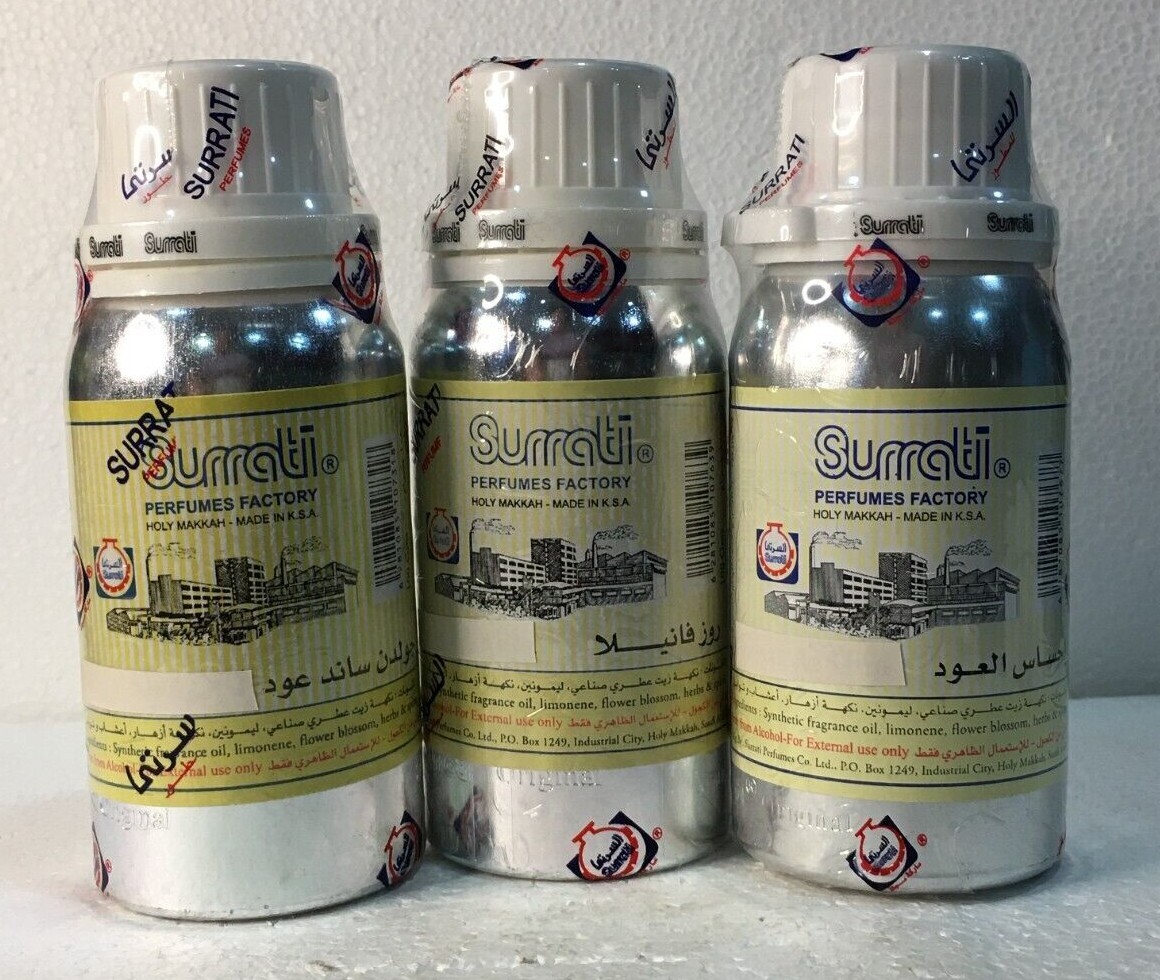 Collection of Concentrated Perfume Oils by Surrati Lots of 3 x 100grams