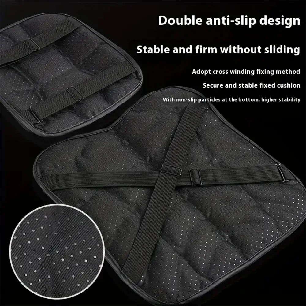 2pcs Motorcycle Gel Seat Cushion Pad 3d Comfort Breathable Shock Absorbing Unive