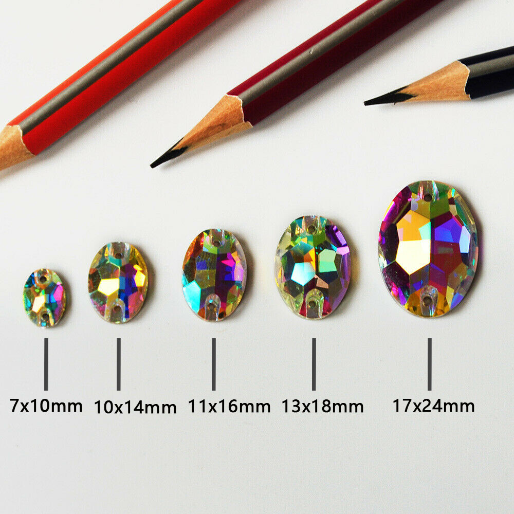 Glass Crystal Golden Shadow Sew ON Rhinestones Rivoli Oval Navette Square Triang