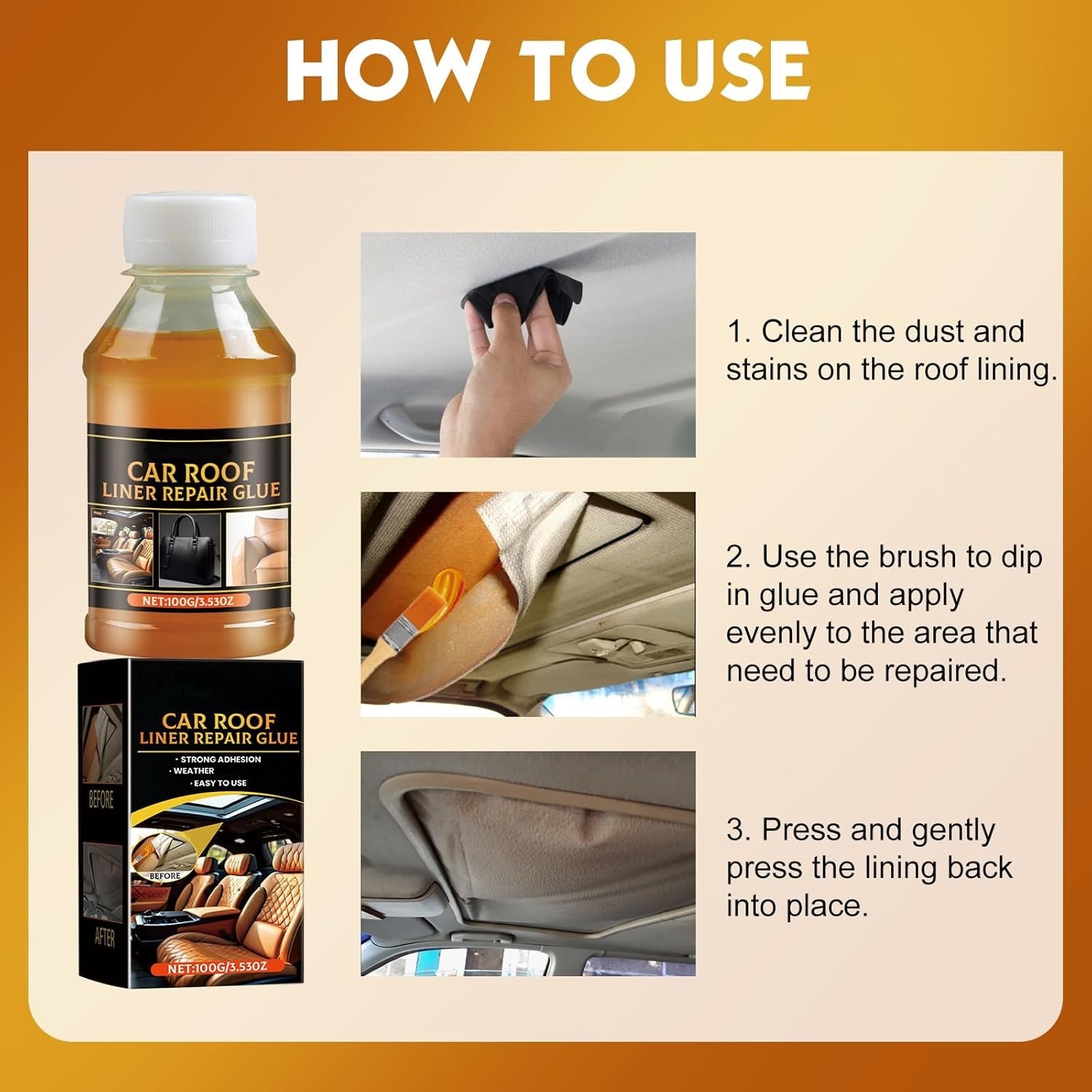 High Viscosity Upholstery Glue 100ml – Waterproof & Non-flammable with Brushes