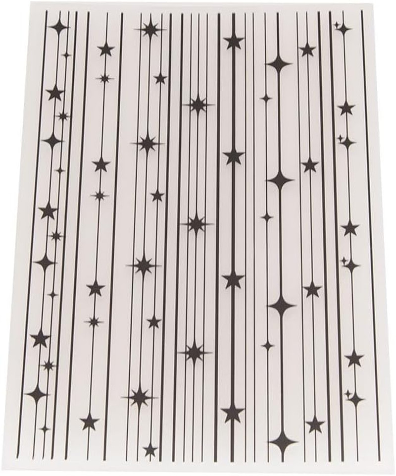 Stars Hexagram Anise Stars Background Pattern Plastic Embossing Folder, 3D Textu