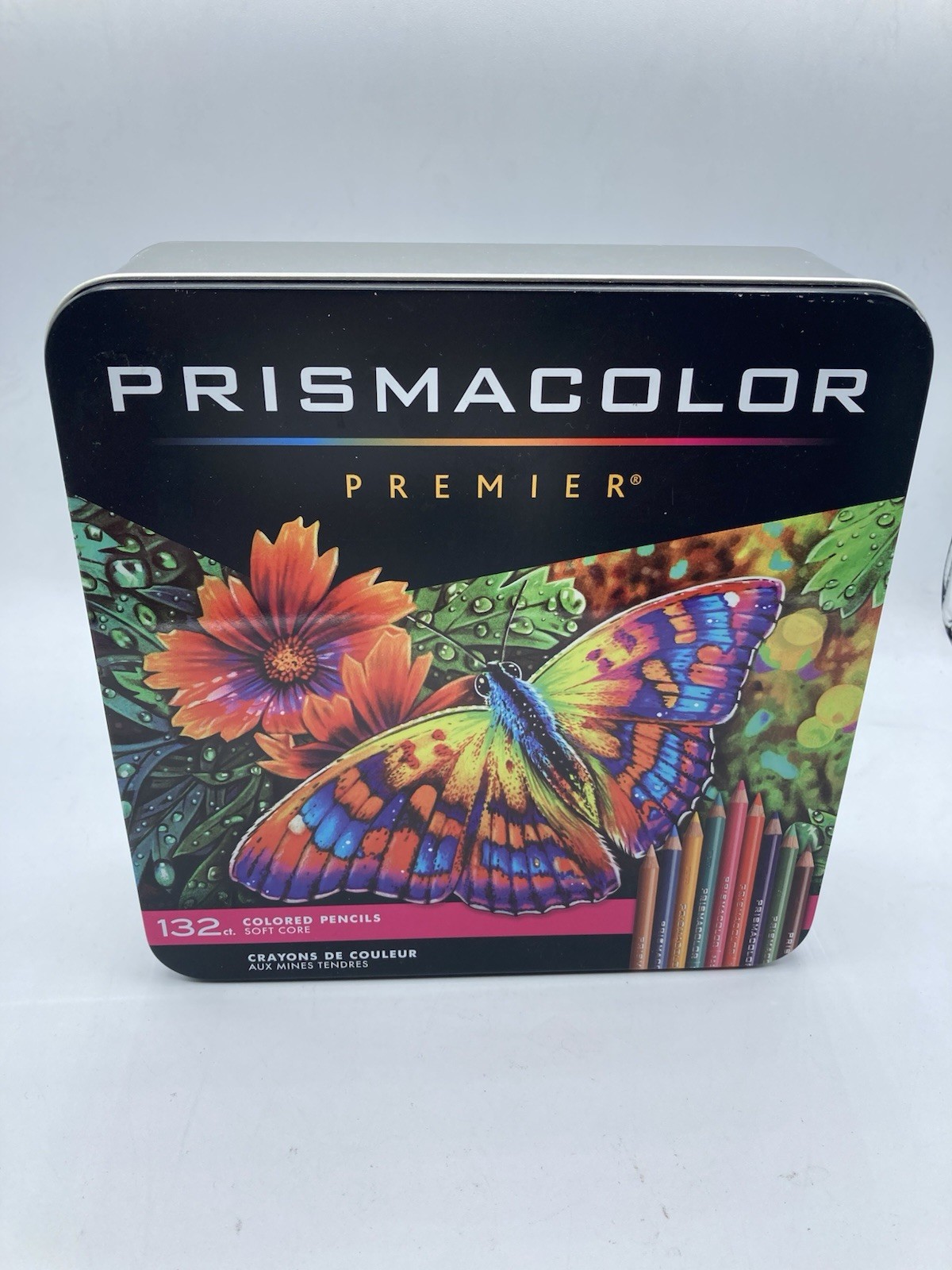 Prismacolor Premier Butterfly Tin 132 Colored Pencils COMPLETE Trays Sanford EUC