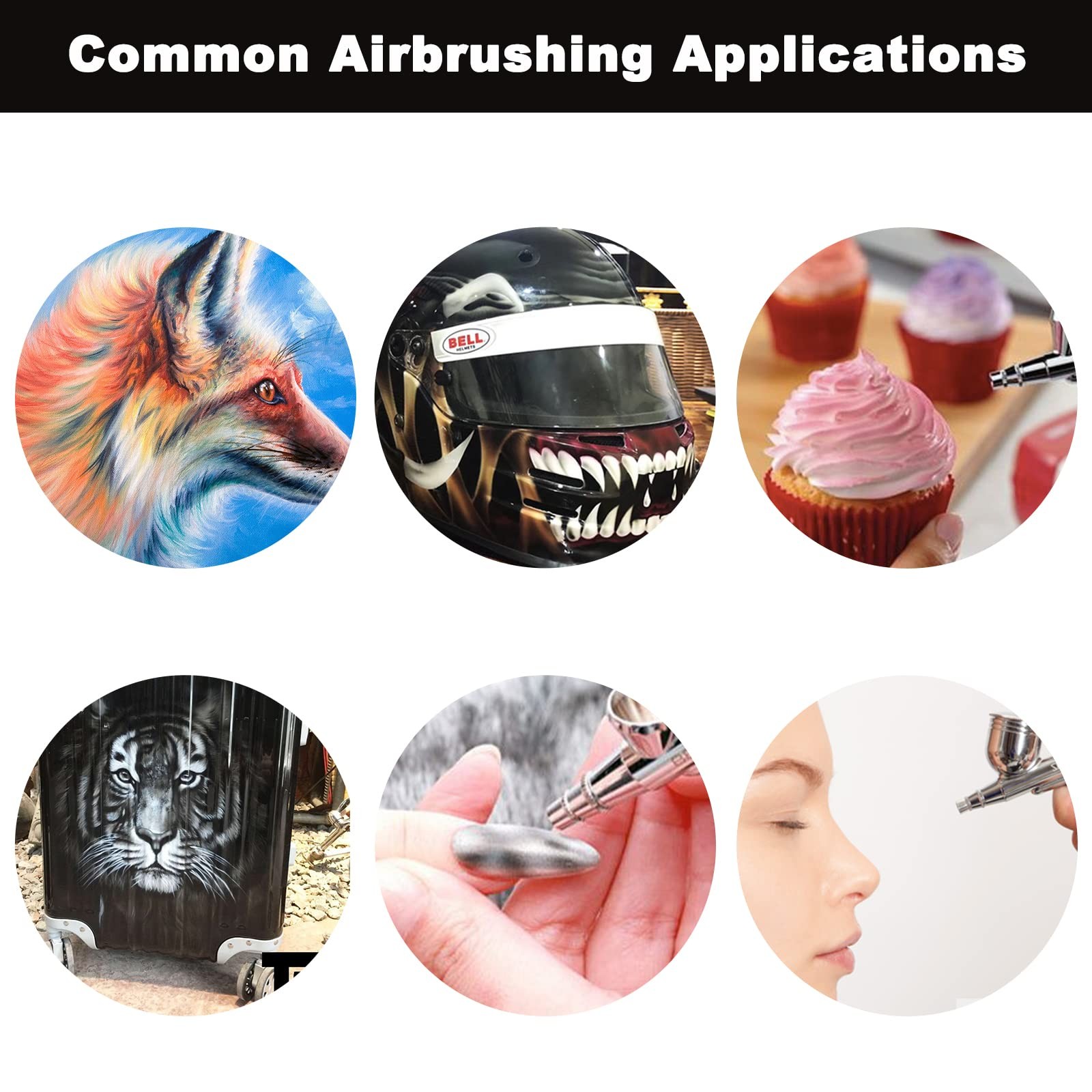 Airbrush Kit 0.3mm Dual-Action Side Feed Airbrush with a 1/3 oz. Gravity Flui…