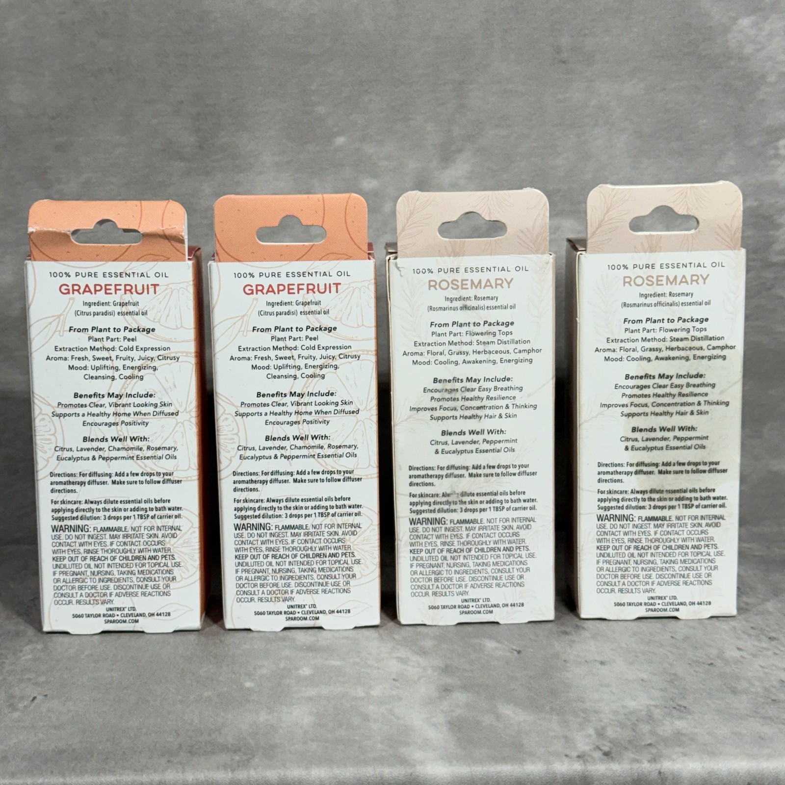 SpaRoom 100% Pure Essential Oil Blend Lot Of 4 – Grapefruit and Rosemary