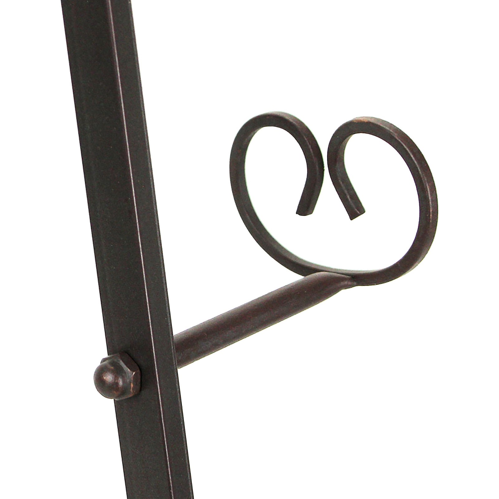 Private Label Large Bronze Finish Scroll Top Wrought Iron Art One Size, Brown