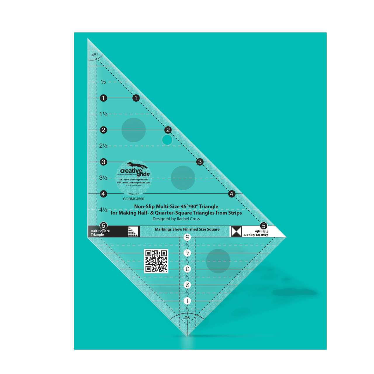 Creative Grids — Multi Size Triangle 45 and 90 Degrees Quilt Ruler