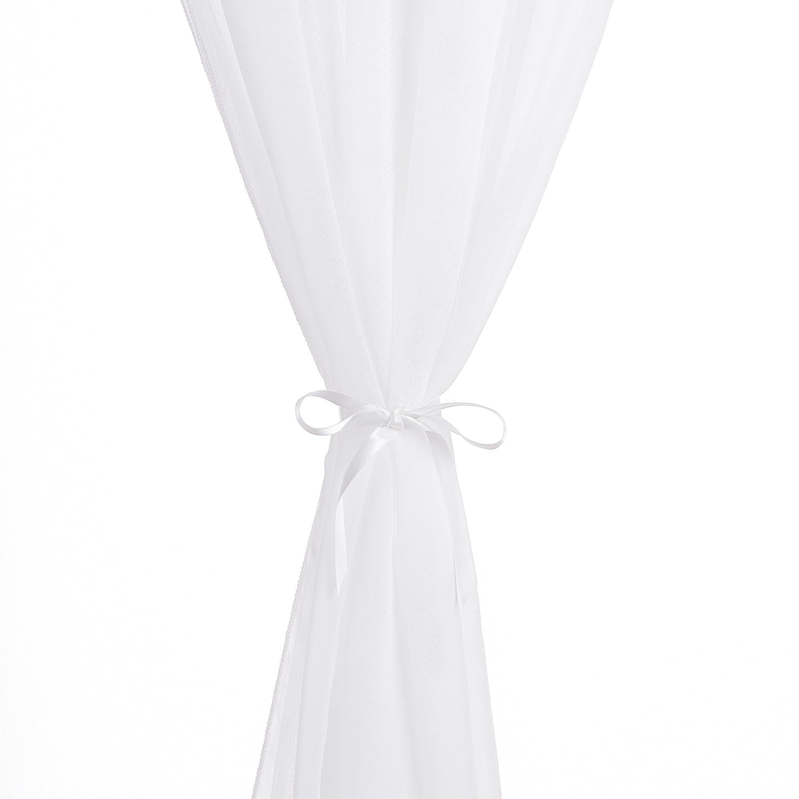 5 Yards White Chiffon Sheer Fabric 58 Inch Wedding Draping Skirt Backdrop