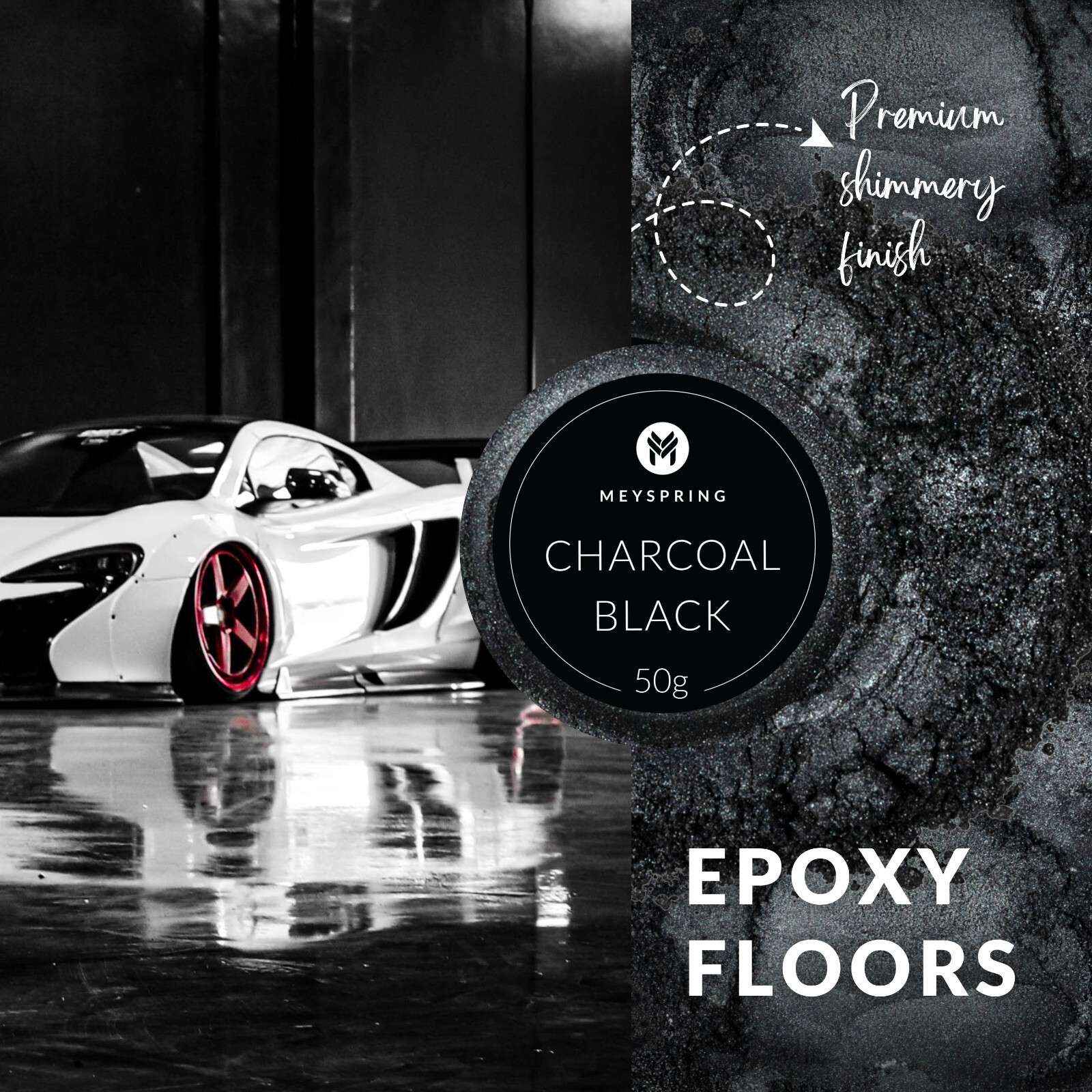 MEYSPRING Charcoal Black Mica Powder for Epoxy – Resin Color Pigment – Resin Dye