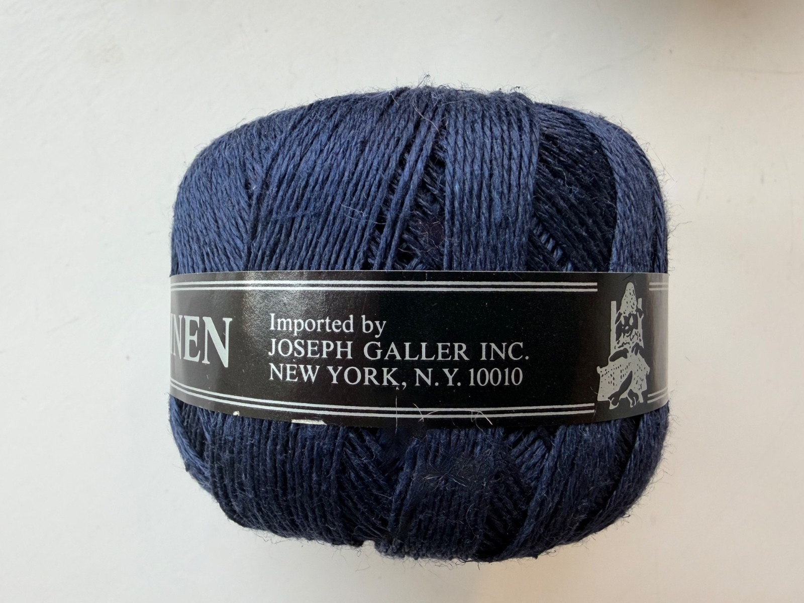 Joseph Galler Swiss Linen Yarn Lot of 12 Navy Blue balls 100% Linen Switzerland