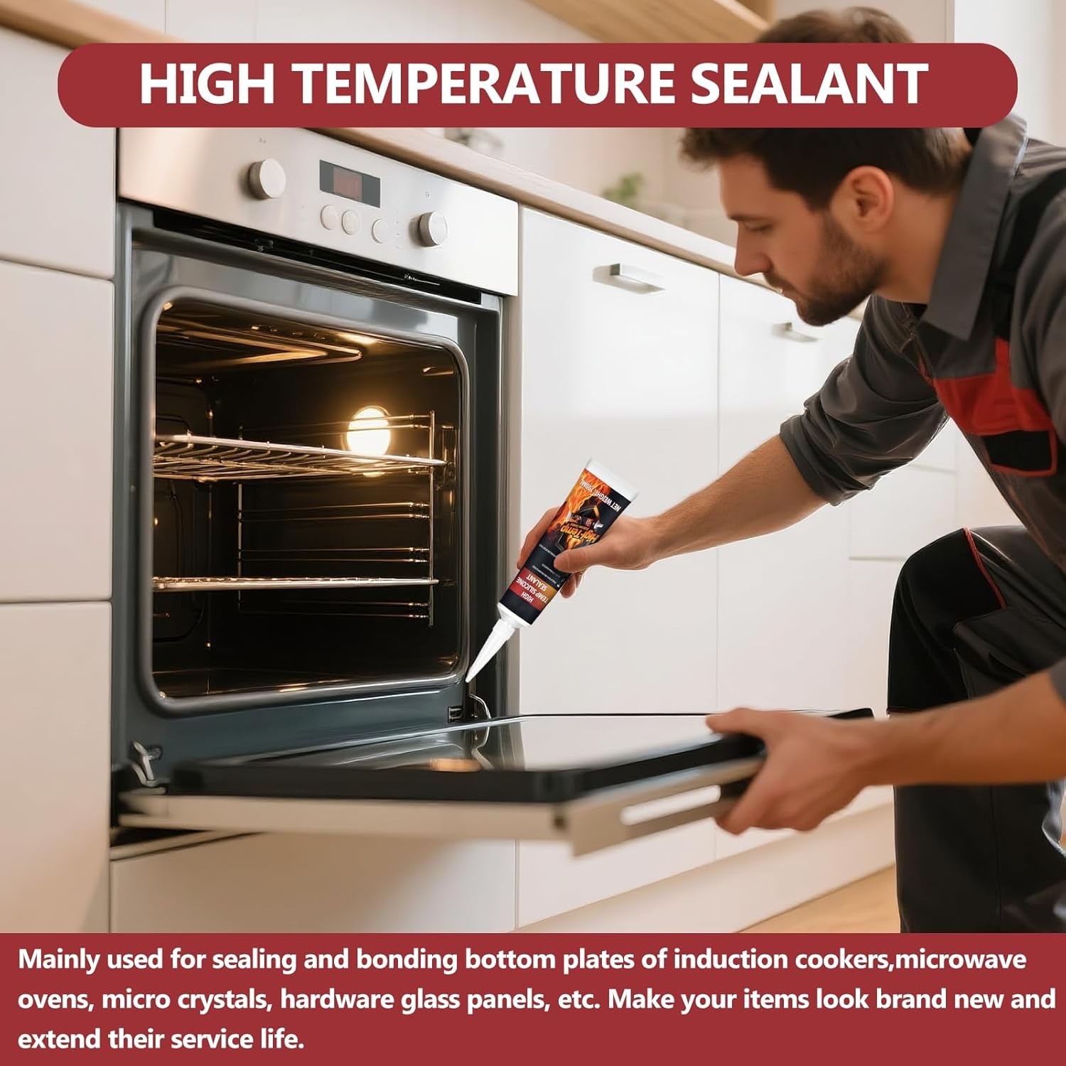 High Temp Oven Glue Ceramic Glass Metal Waterproof Fast Dry 100ml