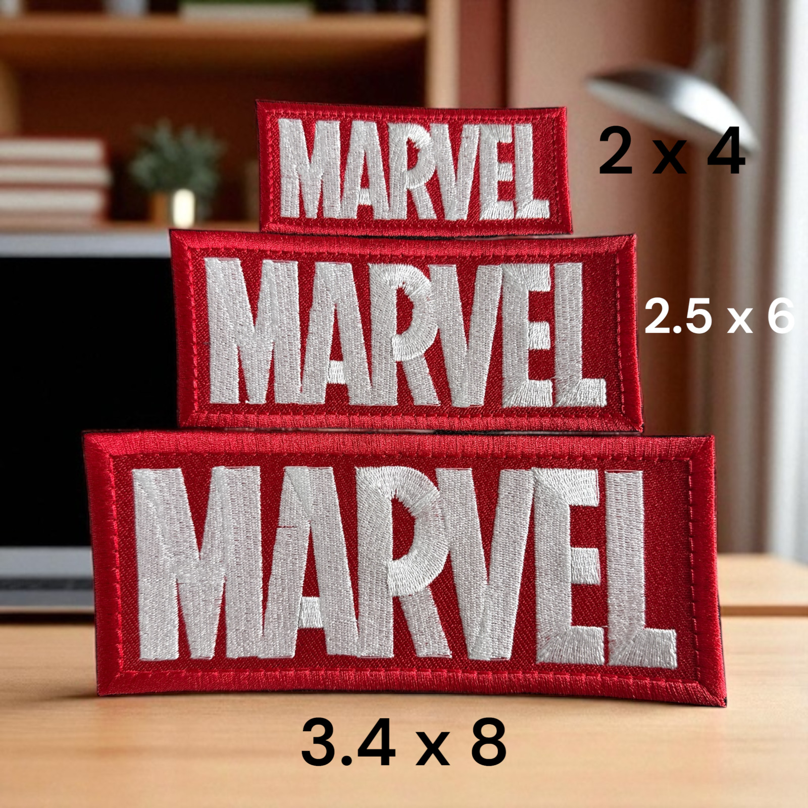 Marvel Logo Embroidery Patch 2″ X 4″ – 2.5″ X 6″ – 3.4″ X 8.00″
