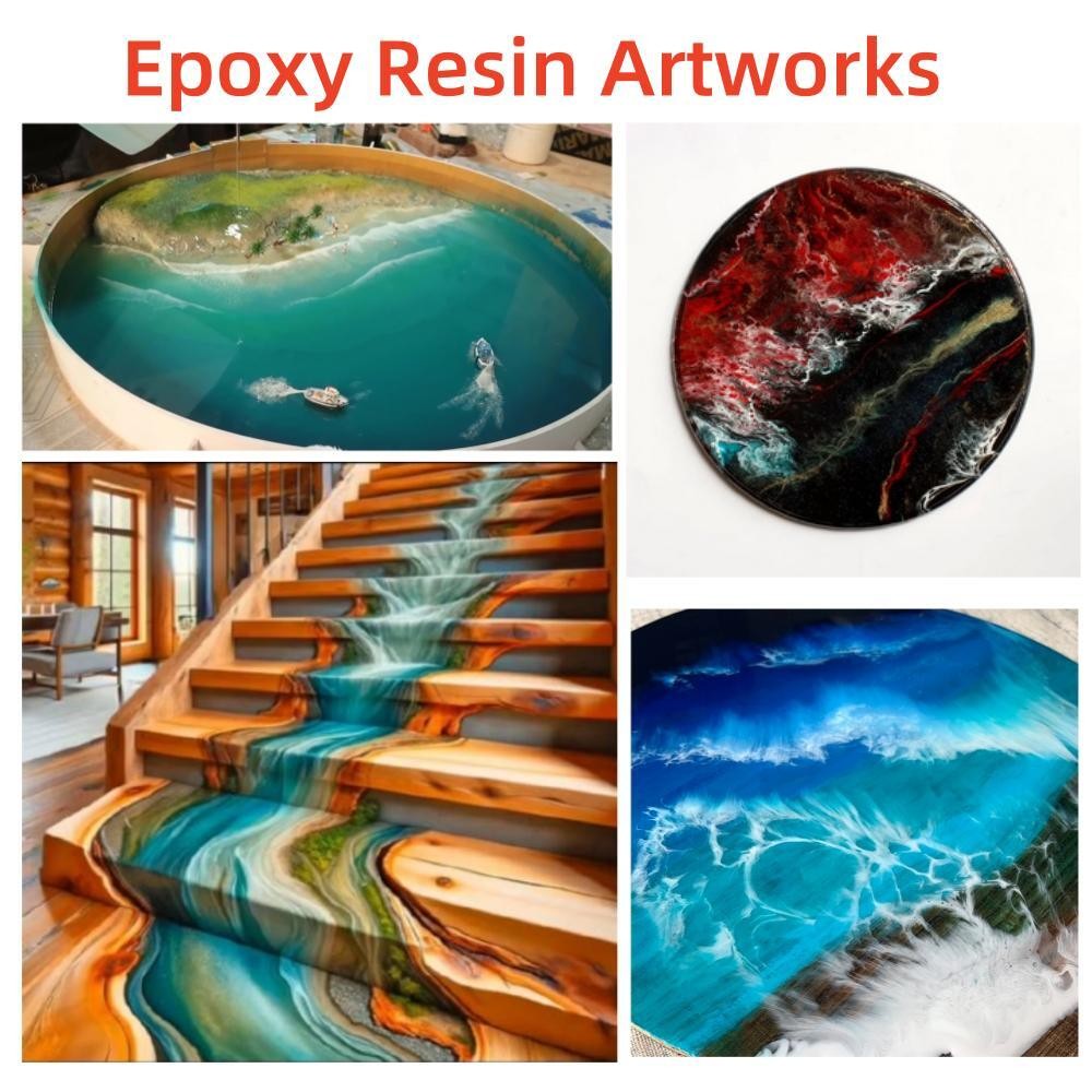 DEEP POUR 2:1 Clear Epoxy Resin – 24oz/48oz/96oz/3 Gallons Kit – River Table