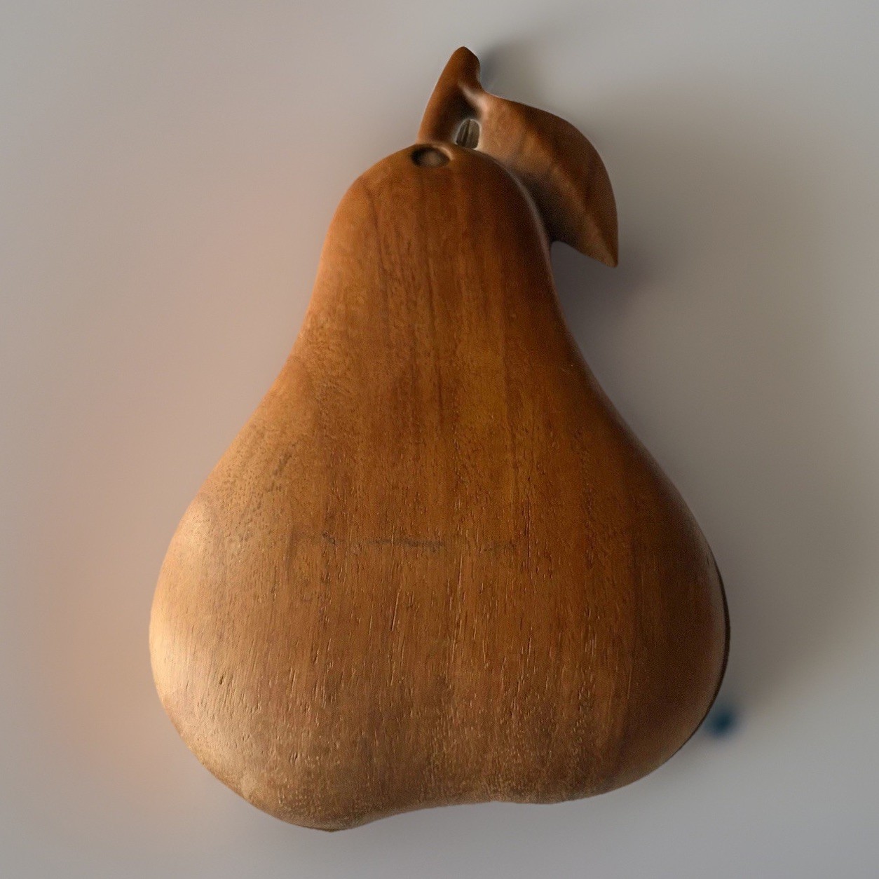 Two Piece Handcrafted Wooden Interlocking Pear Shaped Box 7.75” X 5” WELL MADE